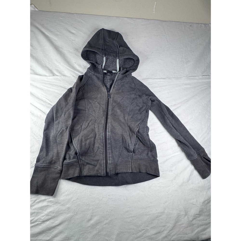 All In Motion Hoodie Kids Size M 7/8 Gray Excellent Full Zip Fleece Thumbholes